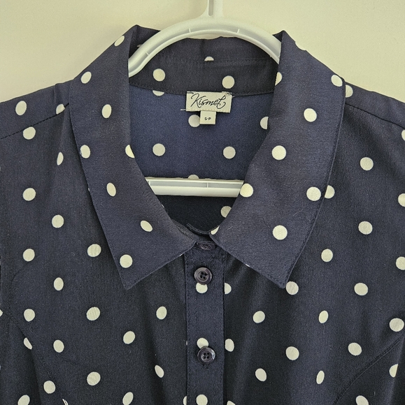 Navy and white polka polka dot tank dress - Picture 4 of 11